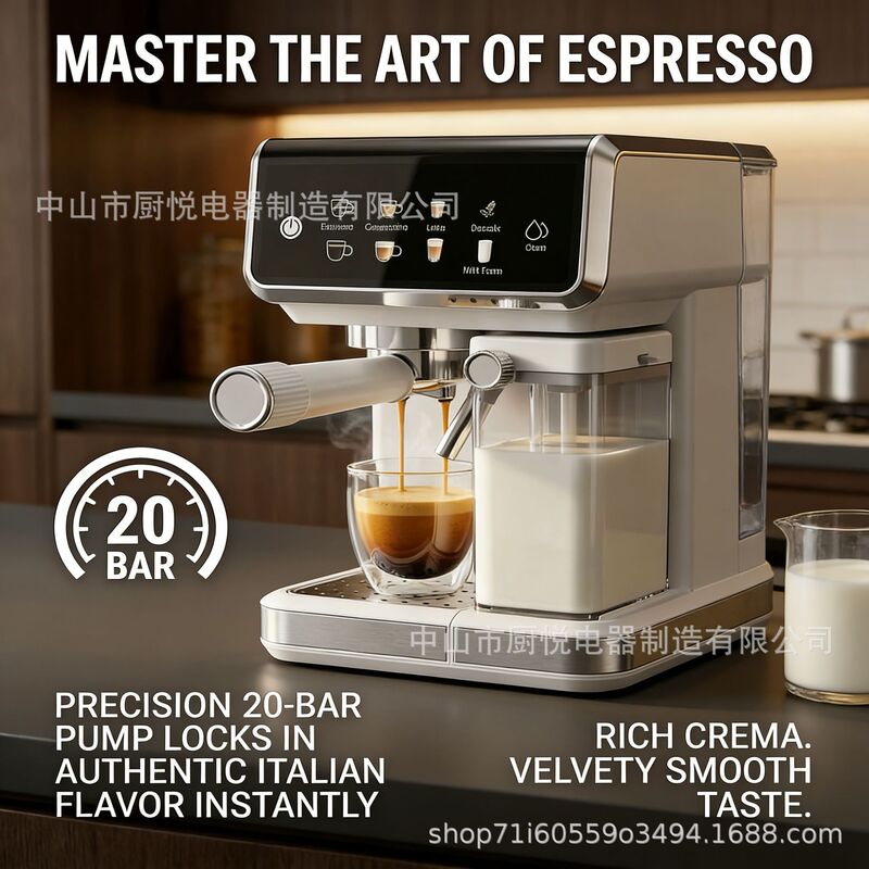 New Cross-Border Coffee Machine for Home Use, Multifunctional Italian-Style Semi-Automatic Dual Boiler 20Bar High-Pressure Extraction Espresso New Cross-Border Coffee Machine for Home Use, Multifunctional Italian-Style Semi-Automatic Dual Boiler 20Bar High-Pressure Extraction Espresso
