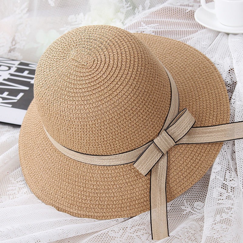 Sombrero de paja Sombrero de playa coreano de verano para niños nuevo sombrero para el sol protección UV sombrero para el sol sombrero para el sol plegable 15