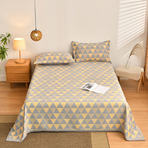 New 100% cotton double layer gauze bed cover 3 layers cotton yarn dyed washable multifunctional cover blanket for all seasons universal cotton bed