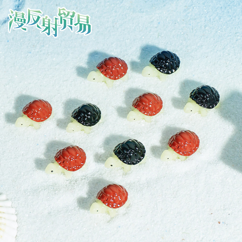 Adornos de tortuga pequeña, resina de micropaisaje de musgo, adornos pequeños, materiales de artesanía de bricolaje de tres colores, accesorios al por mayor