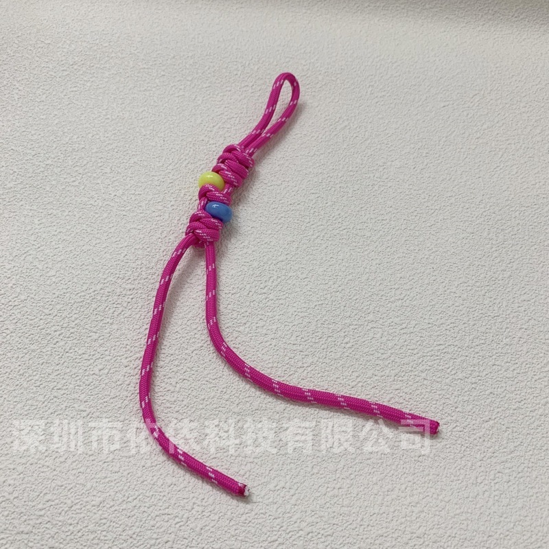 miu系彩色包包编绳挂件时尚车钥匙扣挂饰金刚结手工彩珠编织挂绳|undefined