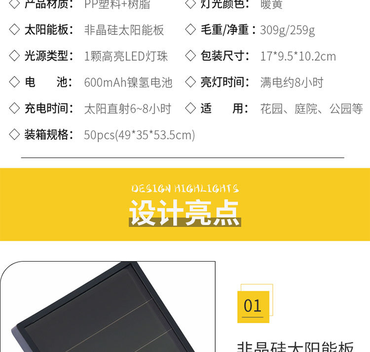 太阳能树脂鹦鹉地插灯