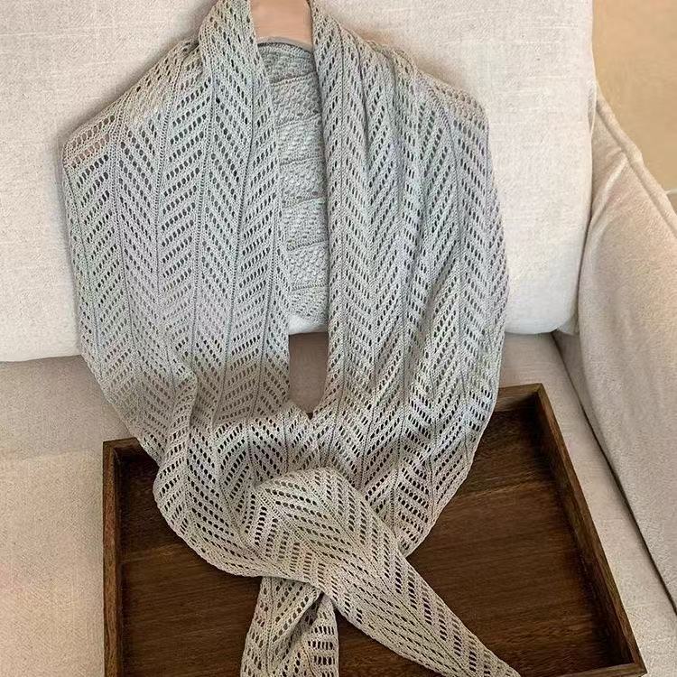 Lightweight Knitted Triangle Shawl Cover-up For Women Summer_voghion.com