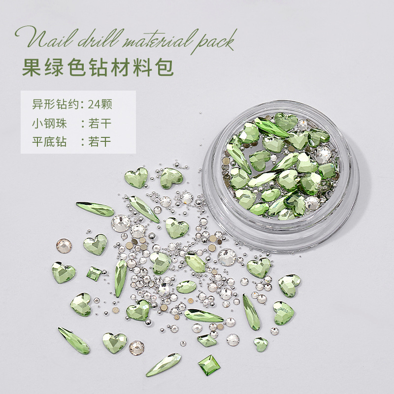 Manicura mini bola de acero plana diamante Internet celebridad Luz elegante azul paquete de material rhinestone mezclado pequeña joyería avanzada decoración al por mayor