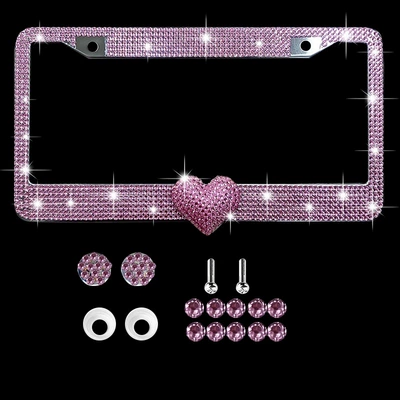 License plate holder/license plate holder Plate Frame Acrylic Diamond License Plate - powder-plus-powder