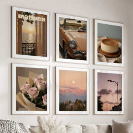 法式ins风景装饰画 北欧ins床头摆画客厅卧室玄关壁挂画打印画芯