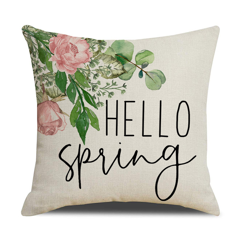 Simple Style Letter Plant Linen Pillow Cases display picture 3