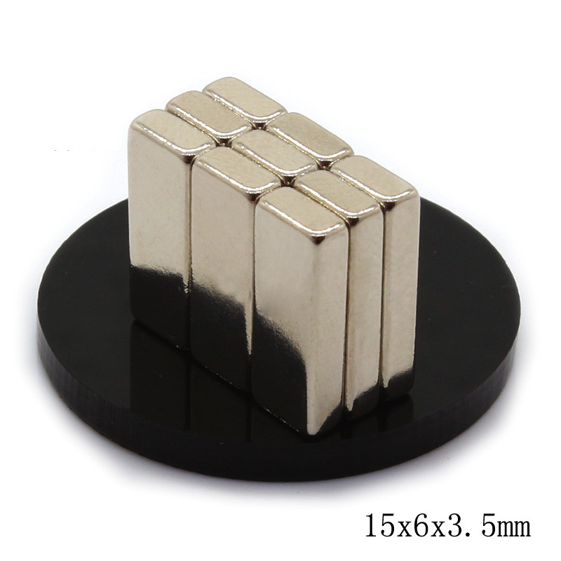 15x6x3.5mm钕铁硼强力磁铁长方形磁钢15*6*3.5mm镀镍高性能吸铁石