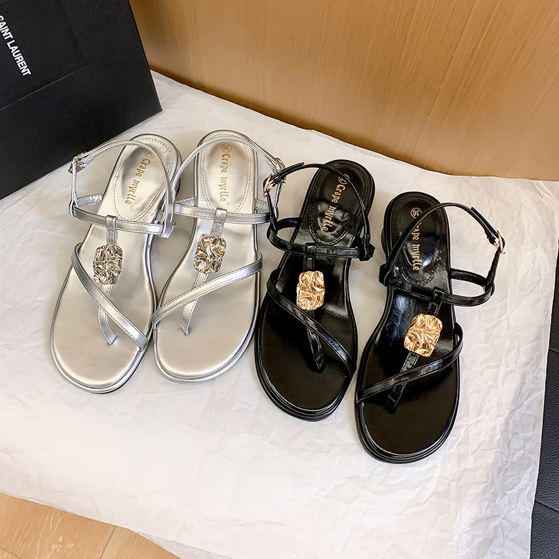 Sandalias de Tacón Ancho con Tira Única para Mujer de Microfibra image 4