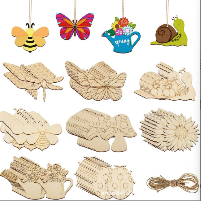 DIY Handmade Craft Wooden Puzzle Blanks Decorative Toy Set for Children Assembly and Painting