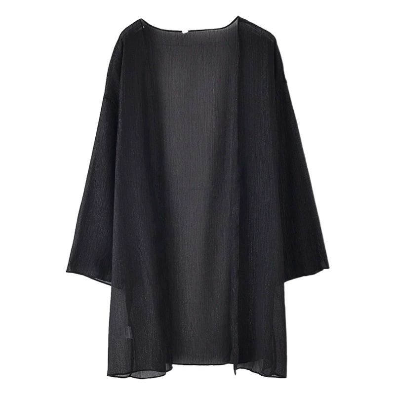Легкая французская блузка больших размеров для женщин 200 кг пухлые девушки французский свободный платок шифон кардиган 250424