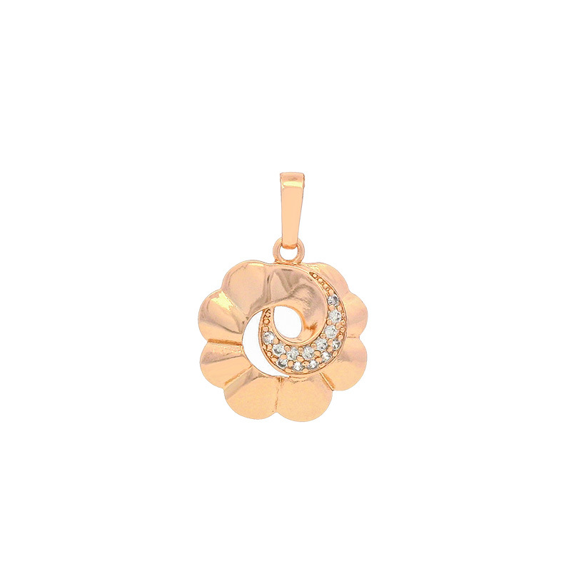 Collar con colgante de flor de aleación chapada en oro de 18k con gema artificial de color, joyería minimalista de nicho, nueva moda Xuping.