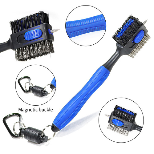 Cross-border new mini magnetic buckle golf club cleaning brush golf brush golf accessories manufacturer