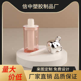 化妆品厂家银色电镀唇泥管椭圆形高光腮红液体小熊唇釉管包材批发