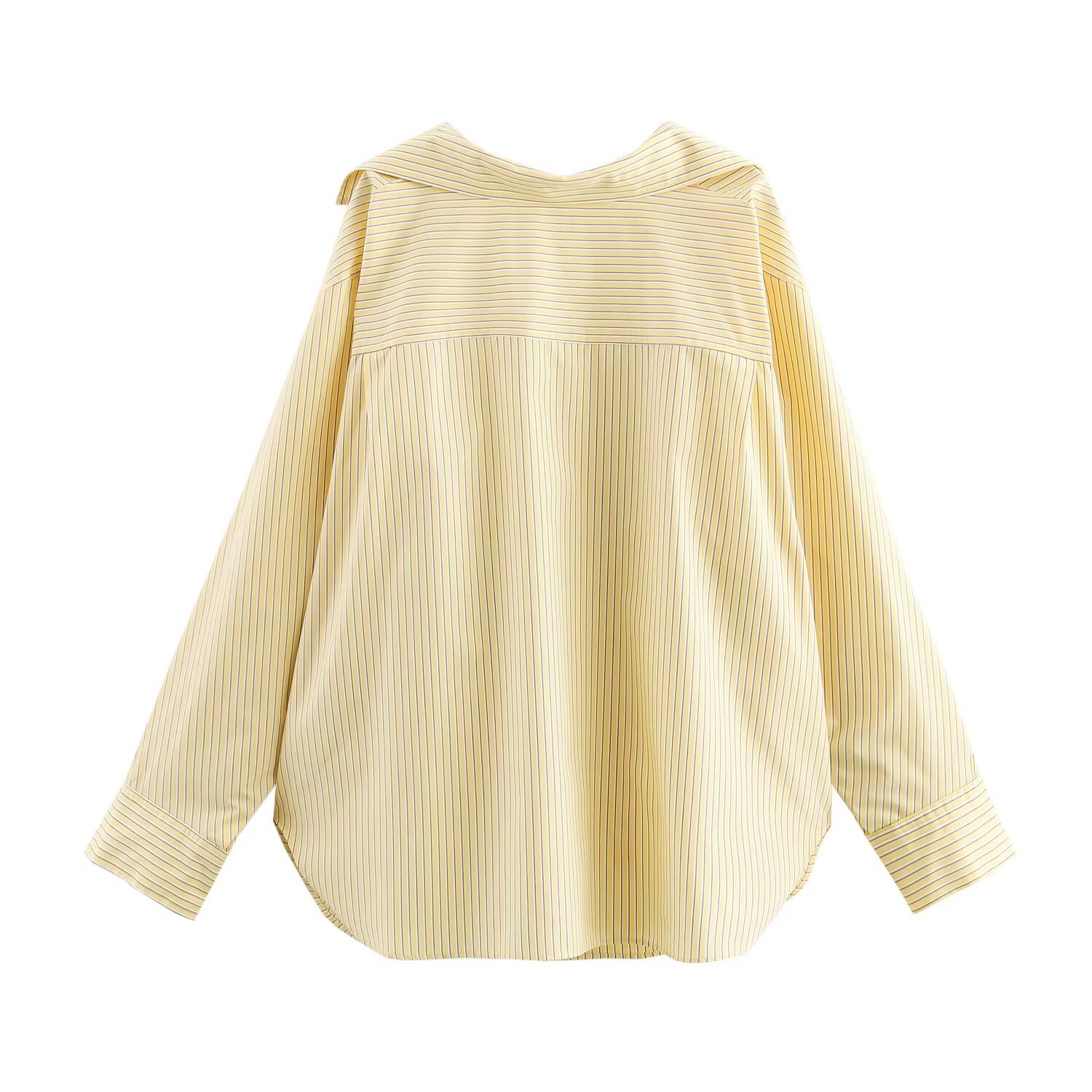 Effortless Elegance: Women's Loose Fit Batwing Sleeve Poplin Shirt With Turn-Down Collar, Casual Comfort For Daily Wear_ecoleips.com
