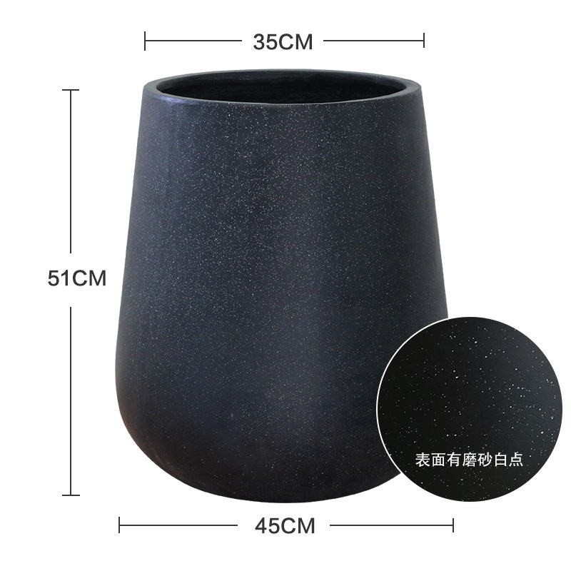 Macetas de pie para sala de estar, macetas grandes para patio, macetas para árboles, bandejas de cemento de estilo nórdico negro para flores