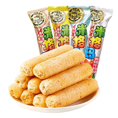 Xiaofuji Rice Grit Energy Bar, Rice Fruit Roll Sandwich Cookies, Puff Pancake, Snack Food Bulk