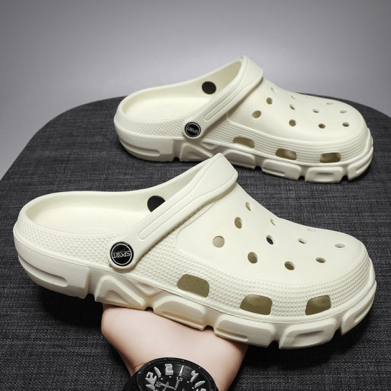 Baotou Slipper Men's Outwear Slippers Hole Shoes Women's Fashionable Korean-style Soft-soled Beach Shoes Men's Breathable Casual Sandals for Men