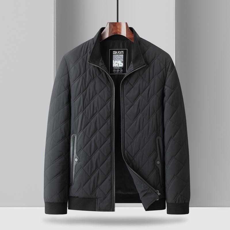 2025 Autumn and Winter Medium-Thick Quilted Cotton-Padded Men's Stand-Collar Jacket Lightweight Casual Cotton Coat Cross-Border Wholesale
