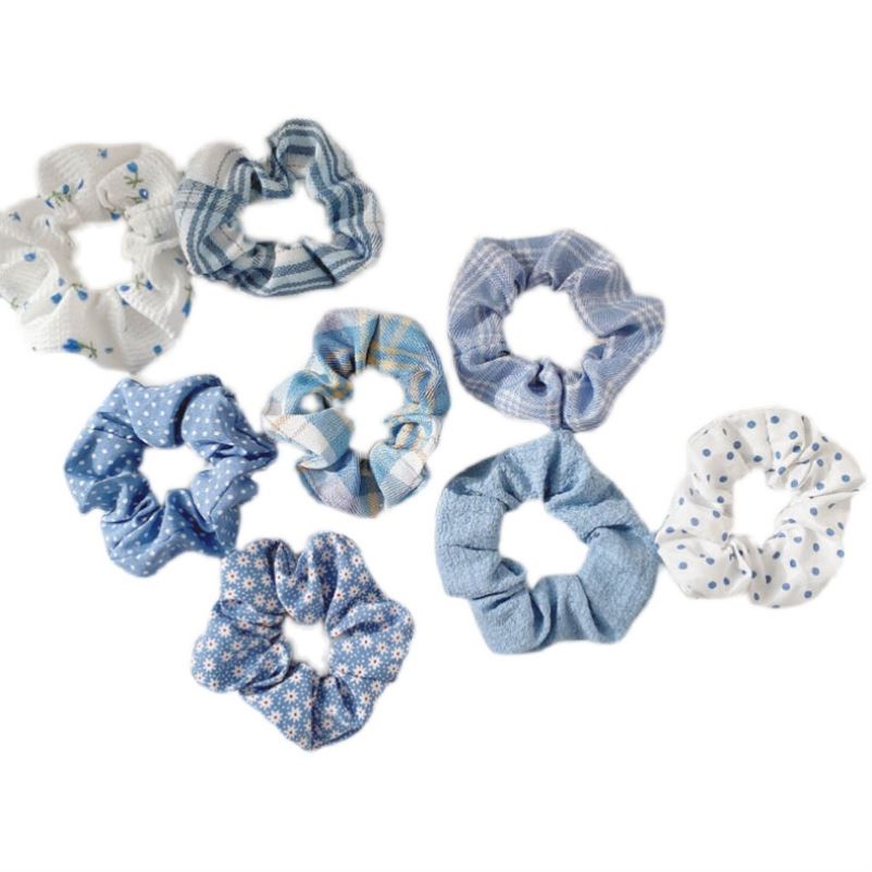 3 / 5 / Pcs Silk Scrunchies Print Scrunchie Set Elastic Collar Hair Ring
