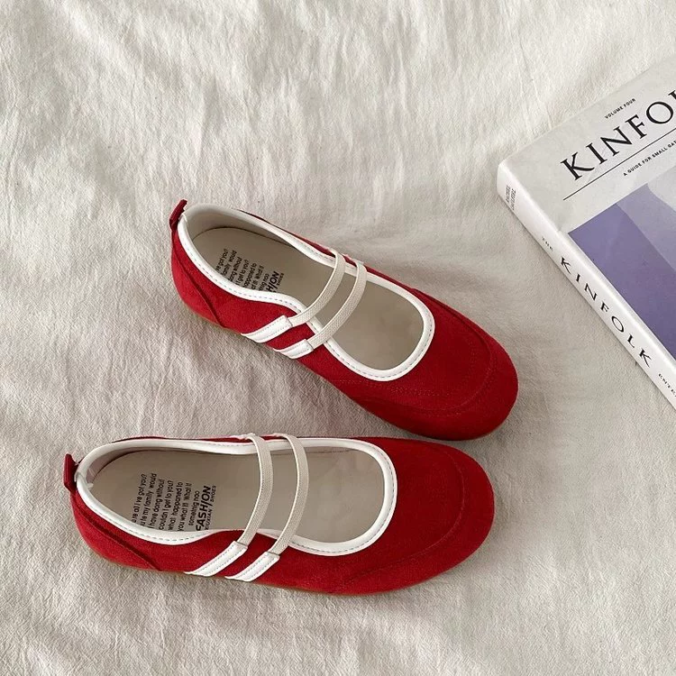 Корейские цветные туфли-балетки с двойными ремешками, осень 2025, новинка, ретро, с круглым носком, модель Мэри Джейн, на плоской подошве, повседневные туфли с неглубоким вырезом