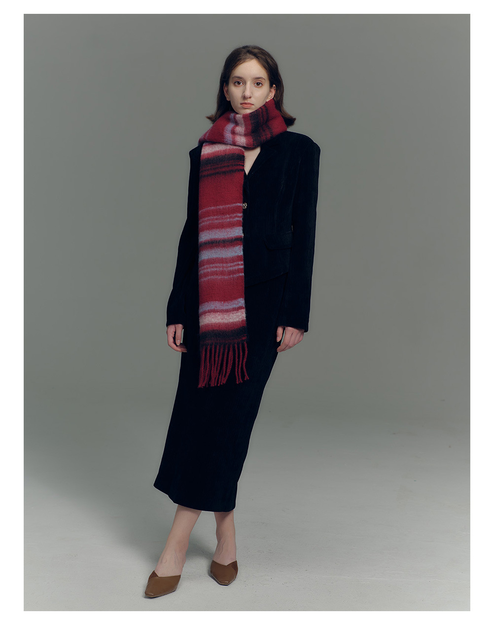 Sciarpa a righe design uomo e donna in morbido finto cashmere_voghion.com