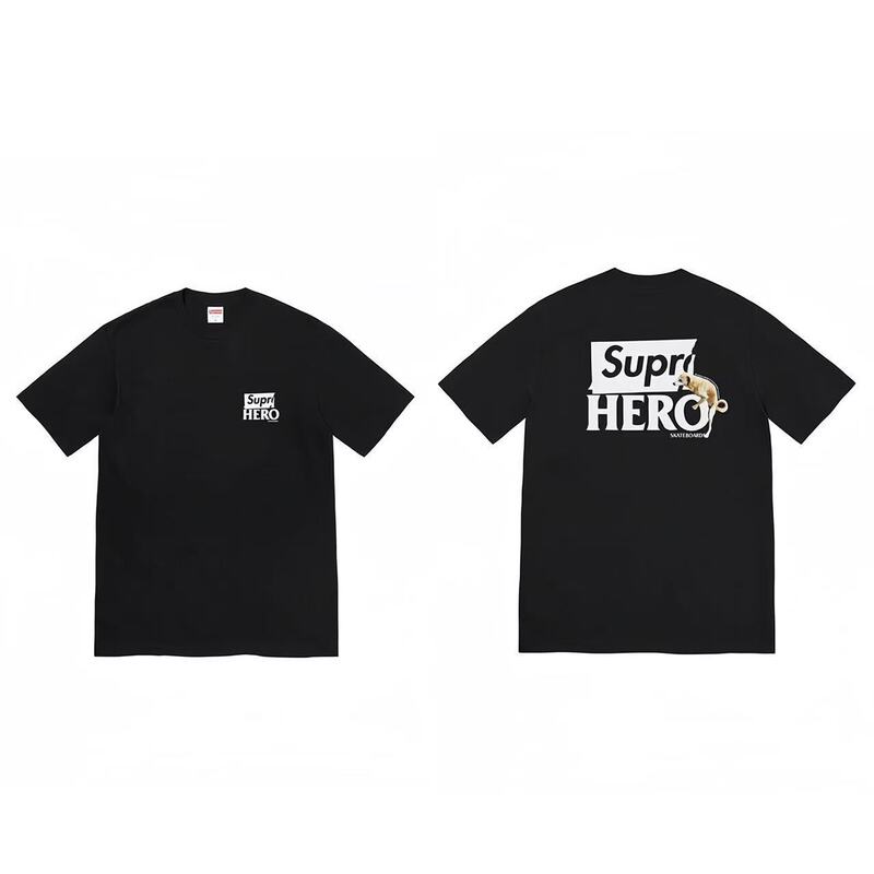 クロスボーダーファッションとトレンディなシュプリームレタープリントラウンドネック半袖ユニセックスストリートファッションTシャツドロップシッピング|undefined