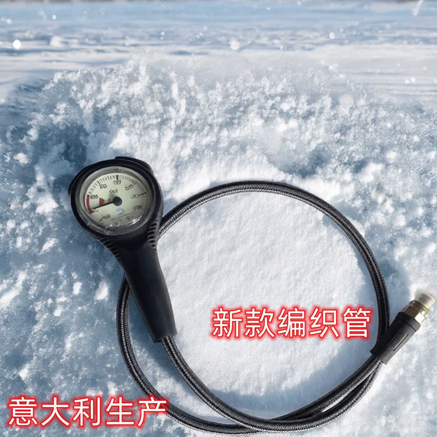 Italia importó original luminoso blanco de una pieza medidor de presión de aire negro medidor de presión de buceo presión residual medidor de presión de buceo