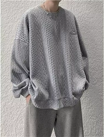 Модный бренд, повседневная одежда с круглым вырезом и длинными рукавами, универсальный дизайн в японском стиле, СВОБОДНЫЙ Модный ленивый молодежный популярный свитер с круглым вырезом