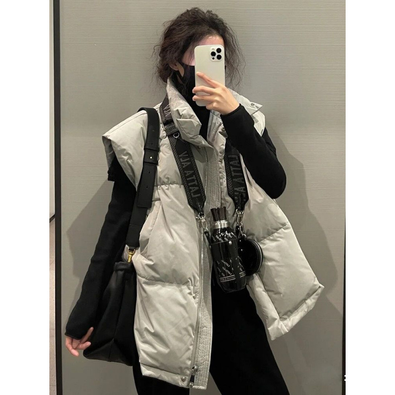 2024秋冬新款羽绒马甲女学院风欧货洋气马夹背心网红坎肩上衣外套