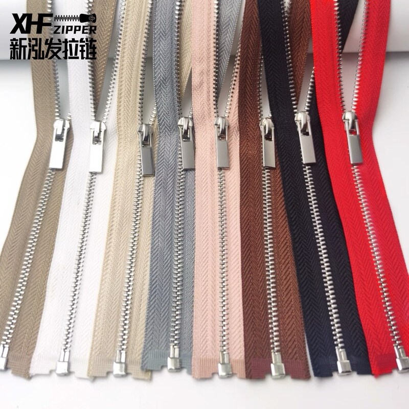 No. 3 Metal Zipper Open-End Zipper Puller Lock Head Simple Puller Spring and Summer Thin Coat Skirt Copper Tooth Zipper