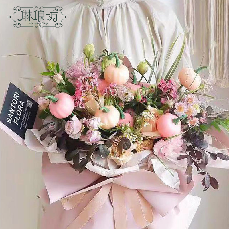 Halloween flores regalo embalaje decoración calabaza fantasma cara llano simulación espuma diseño floral