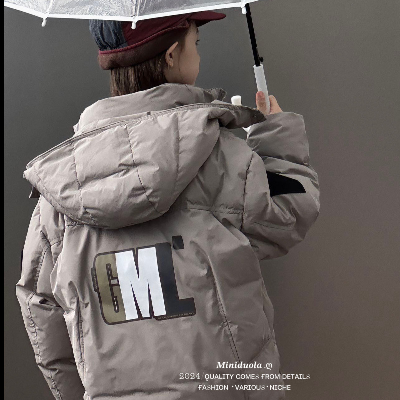 2025秋冬韩版儿童防寒服百搭双肩魔术贴加厚保暖外羽绒棉韩版童装