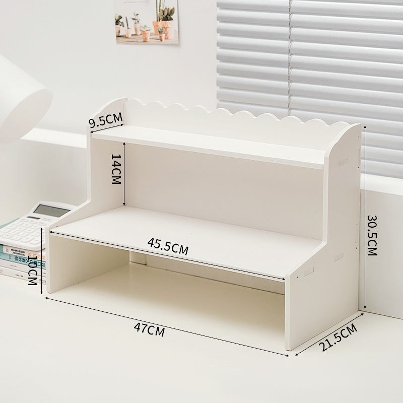 Ins風二重上昇デスクトップ棚寮オフィス化粧品文房具本収納整理棚