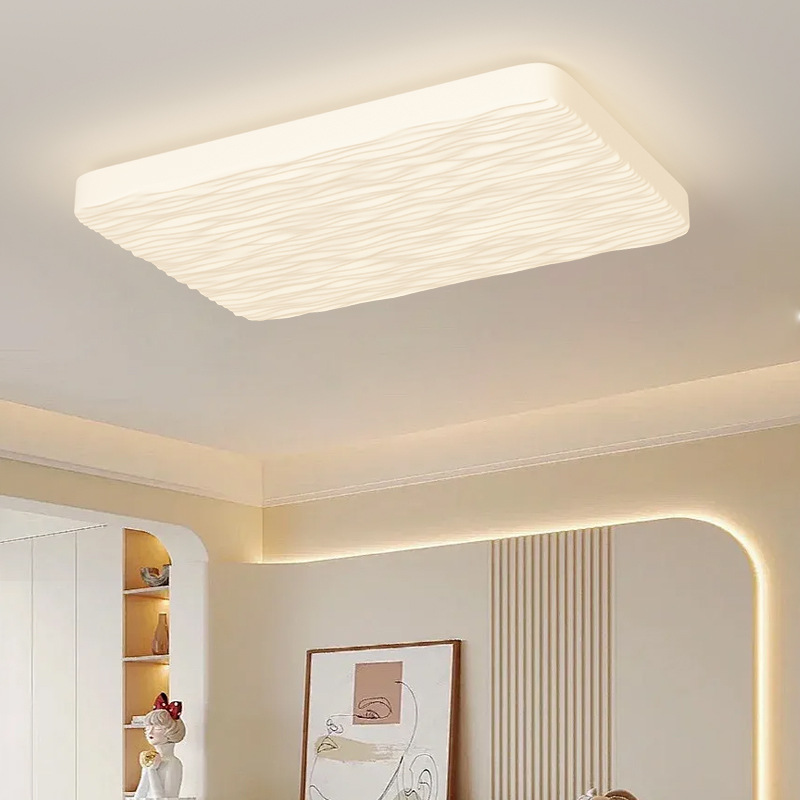 [Estrictamente seleccionado] Nueva lámpara de techo de estudio de atmósfera moderna y simple de estilo cremoso de protección ocular de espectro completo con gypsophila LED