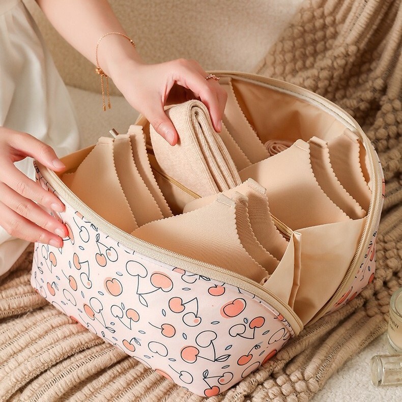 旅行収納バッグ携帯下着収納袋大容量分格ブラジャー下着分装袋靴下整理袋|undefined