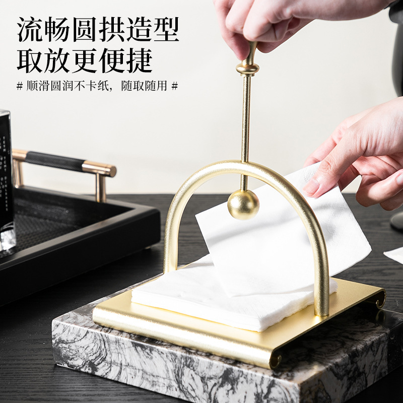 复古立式高级感餐桌纸巾架高端太空铝创意纸巾厨房餐桌桌面纸巾架|undefined