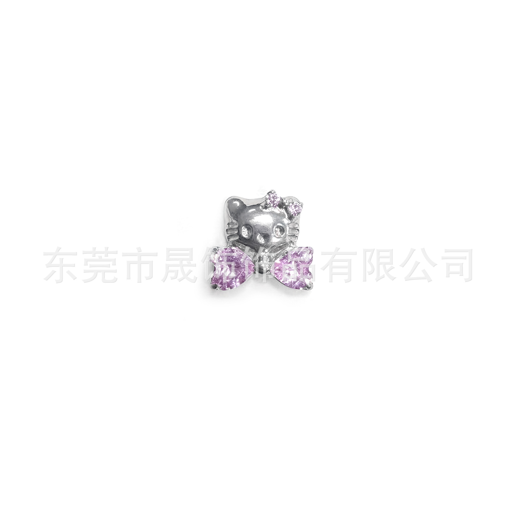 F136 Titanium Alloy 可爱Kitty猫 Ear Stud Studded 5A Cubic Zirconia Helix Cartilage Stud G23 Titanium Internal Thread Piercing Jewelry