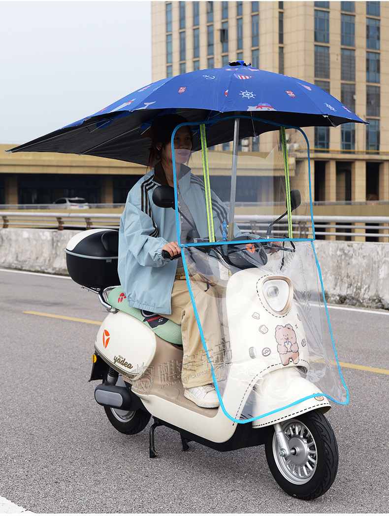 Electric Vehicle Windshield, Battery Motorcycle Front Windshield, Summer Thickened Rain Shield, High-Definition Transparent Rainproof and Windproof