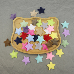 3.6cm plush star embossed diy accessories five-pointed star hair accessories headdress hairpin handmade jewelry material accessories