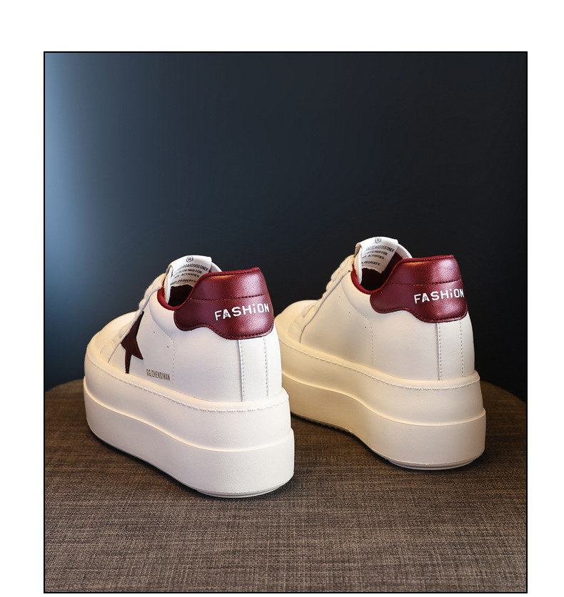 Giày sneaker nữ chunky đế dày tăng chiều cao, form thể thao mùa xuân — Màu đỏ be chi tiết 23