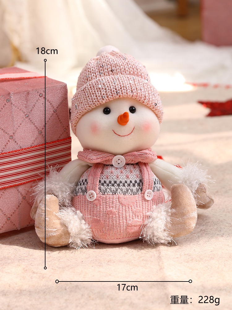 El conjunto de muñecas sin rostro de Navidad transfronteriza decora la Navidad rosa muñeco de nieve enano Papá Noel creativo Adornos navideños