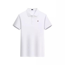 跨境热卖刺绣汤米男式翻领半袖马球衫轻奢品牌商务刺绣polo夏季