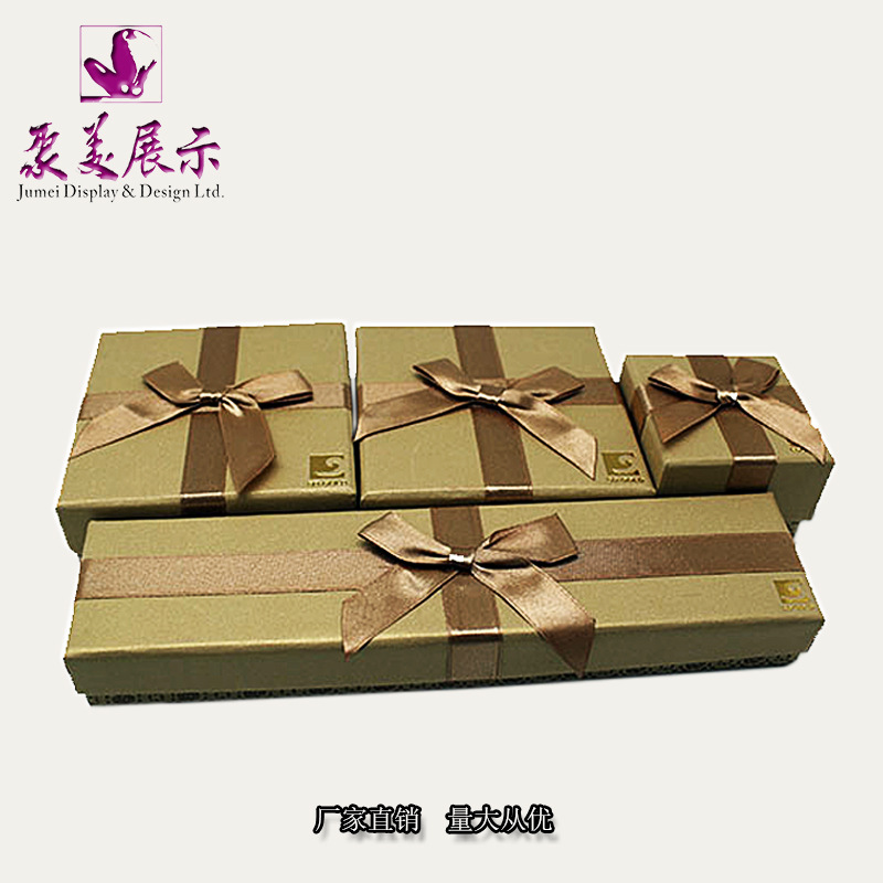 专业设计首饰 天地盖蝴蝶结丝带戒指吊坠手镯项链包装盒 工厂供应