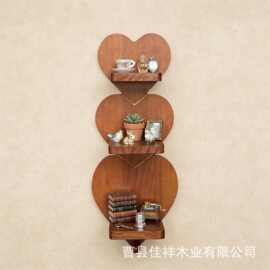 木质壁挂式收纳架客厅墙壁小绿植置物架卧室墙上手办玩偶展示架