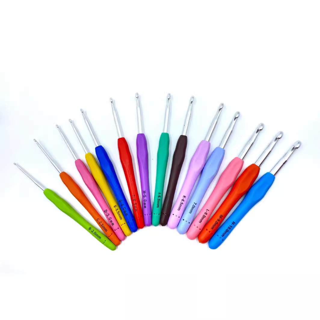 Ganchillo de mango suave, ganchillo grande, lana extendida, herramienta de tejido de bricolaje, gancho de aluminio, 15 cm, hecho a mano, hecho a mano, hecho a mano