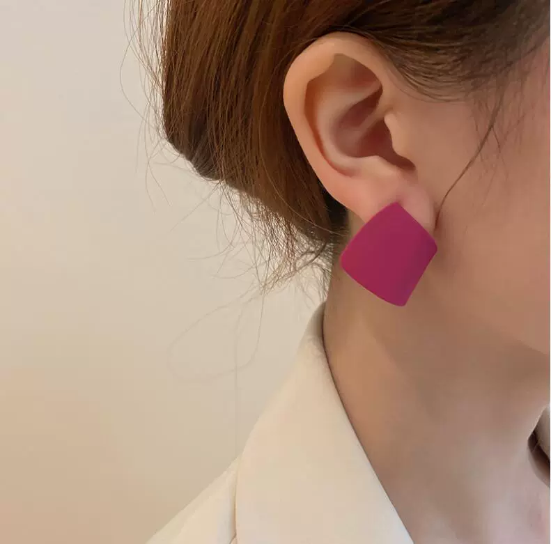 Деми‑сезонные серьги из акрила, гвоздики 925 пробы, 3.3 × 2.8 см, лёгкие 0.04 кг