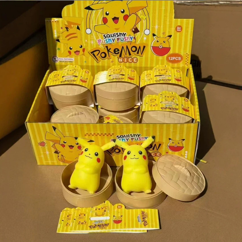 Cross-border foreign trade Pikachu squishy toy, popular cartoon new yellow stress-relief novelty creative toy Cross-border foreign trade Pikachu squishy toy, popular cartoon new yellow stress-relief novelty creative toy