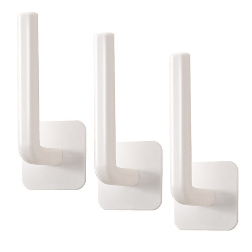 Lazy rag self-adhesive L-shaped hook without punching and traceless sticker bathroom rack storage stainless steel basin hook