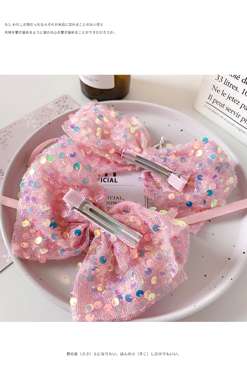 Kid's Cute Bow Knot Alloy Cloth Sequins Hair Clip display picture 2